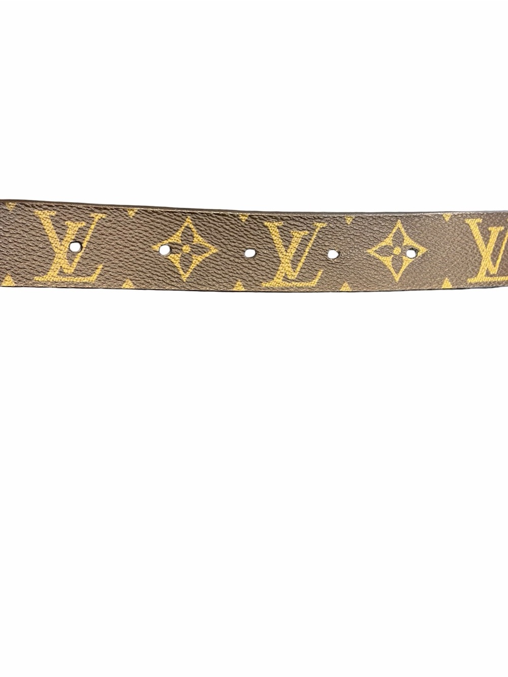 Louis Vuitton Brown Monogram Canvas Belt with Gold Buckle - Picture 6 of 6